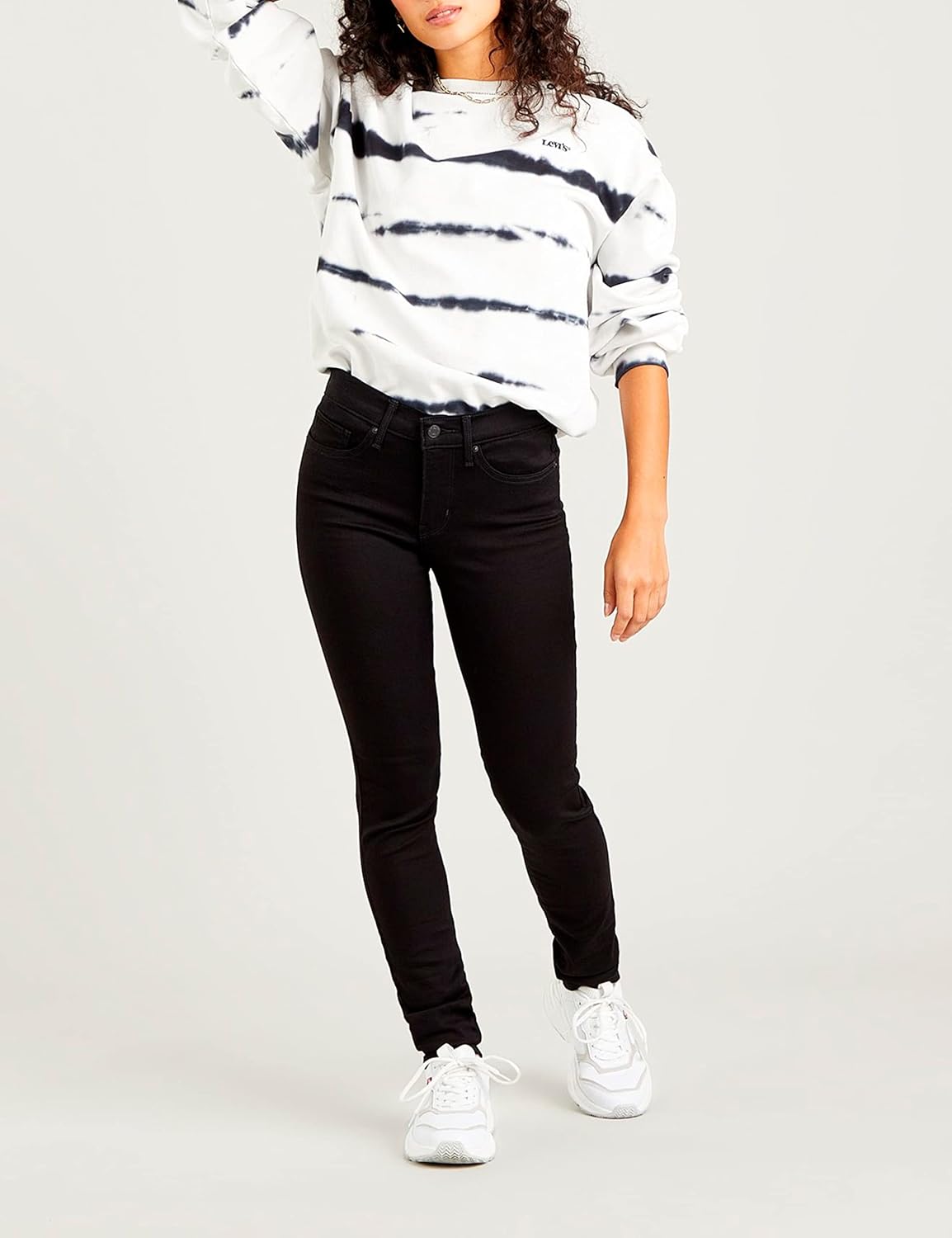 Detalle de Levi's Damen Jeans 311 Shaping Skinny – sanfte Passform mit schimmernder Silhouette
