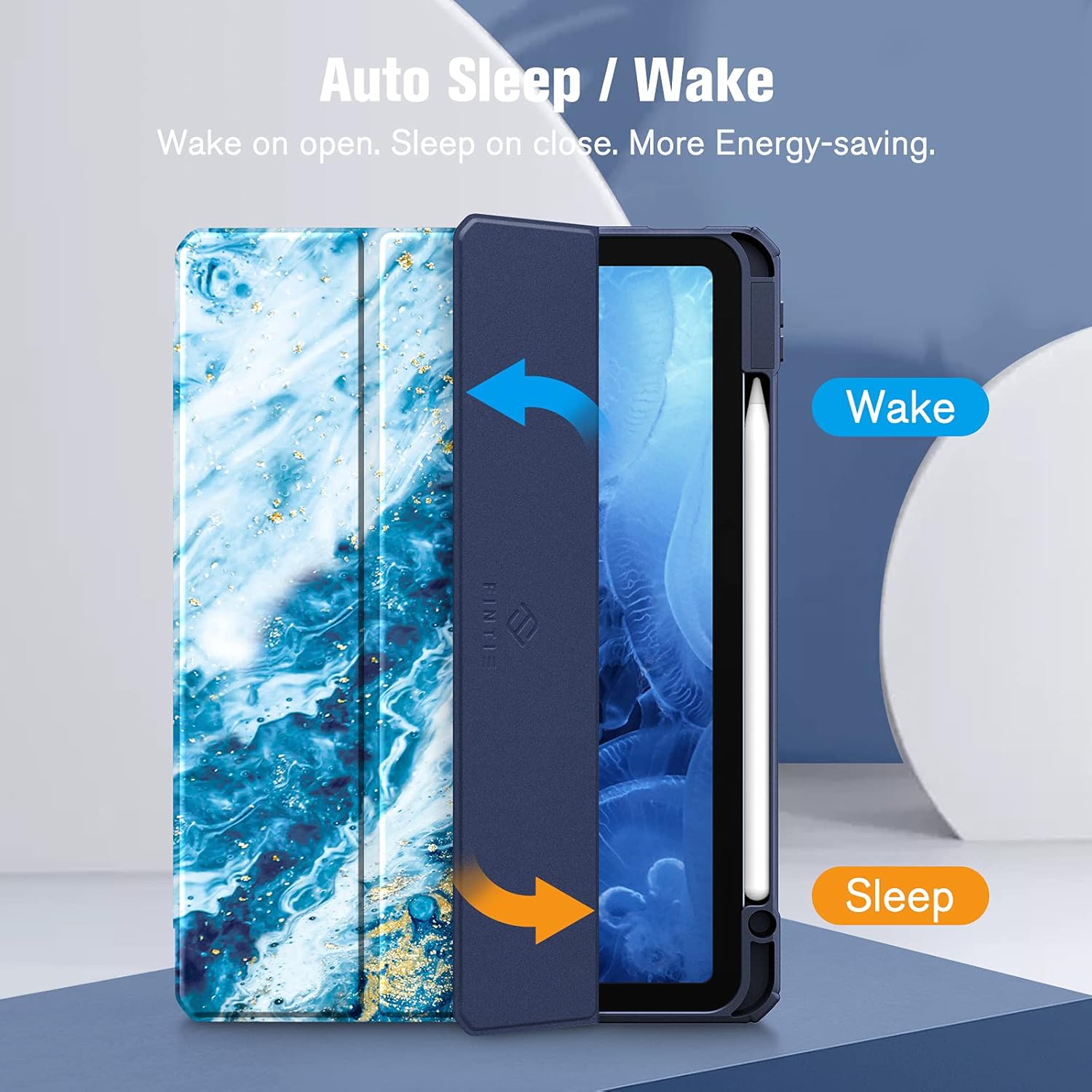 Thumbnail 2 de Fintie Hybrid Hülle für iPad Air 11 Zoll (M4/M3/M2, 2026/2025/2024) & iPad Air 4/5 10,9 Zoll – stoßfest mit Stifthalter, Meeresblau