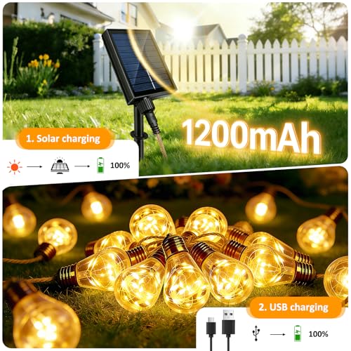 Thumbnail 4 de Caldarax 8M Guirnaldas Luces Exterior Solar con Control Remoto y 16 LED – 8 Modos, IP65