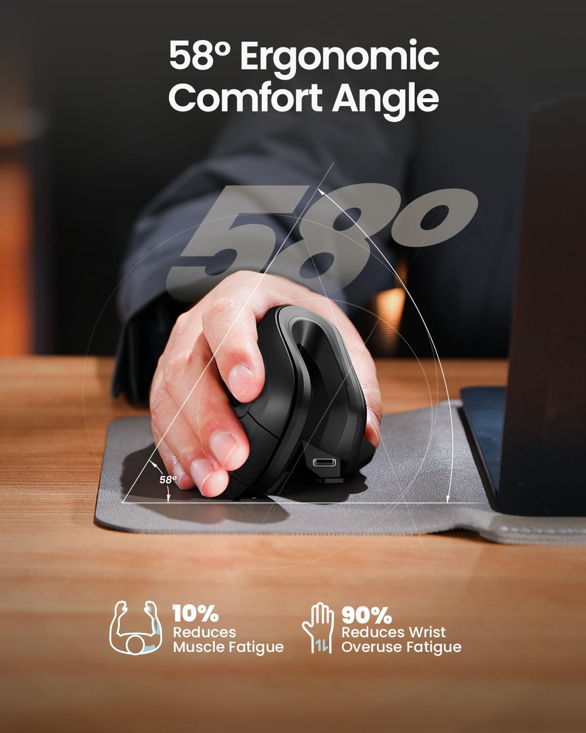Thumbnail 5 de ProtoArc EM11 NL ergonomic vertical mouse 3 DPI 🔘