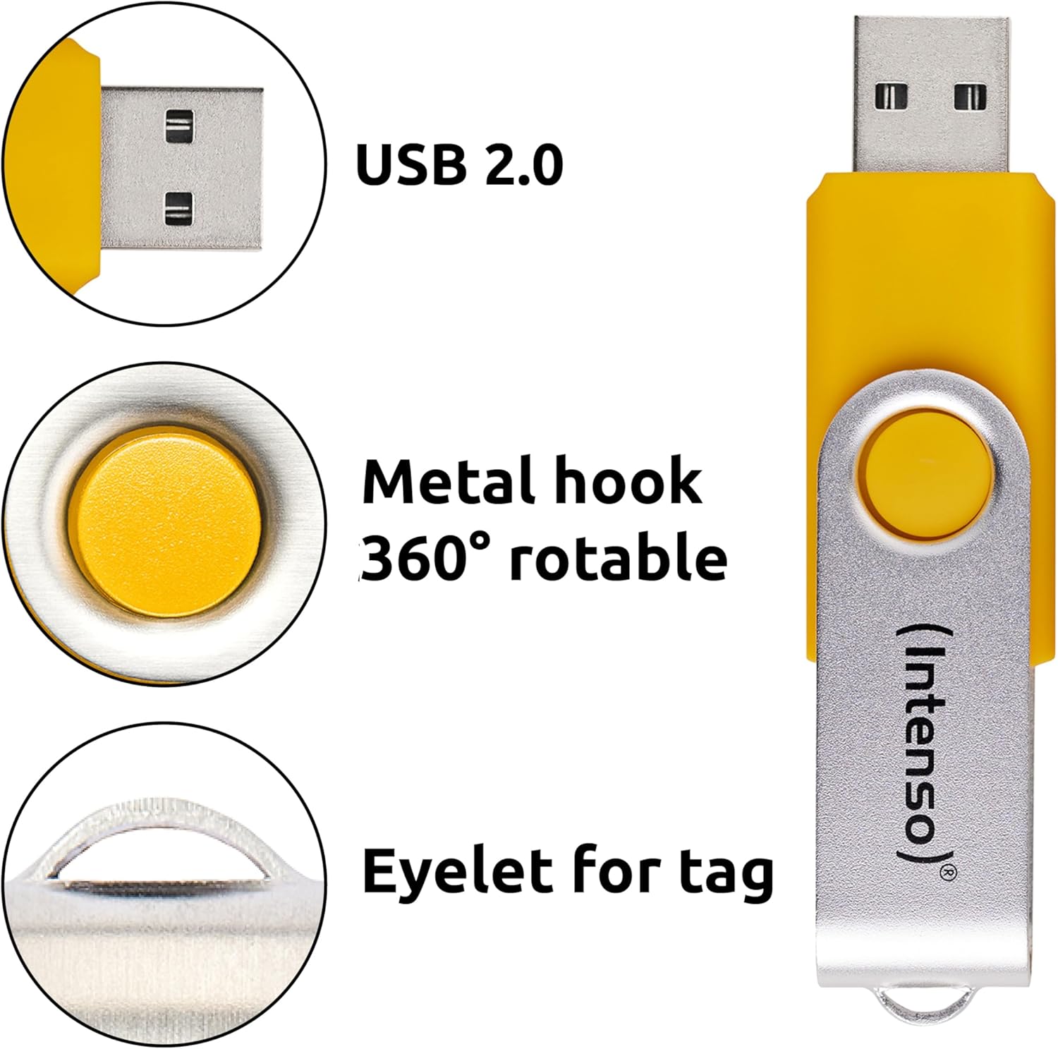 Thumbnail 2 de Intenso Office Line Multipack USB Stick 5×16GB USB 3.2 fino a 70MB/s (colori assortiti, staffa metallica, etichette)