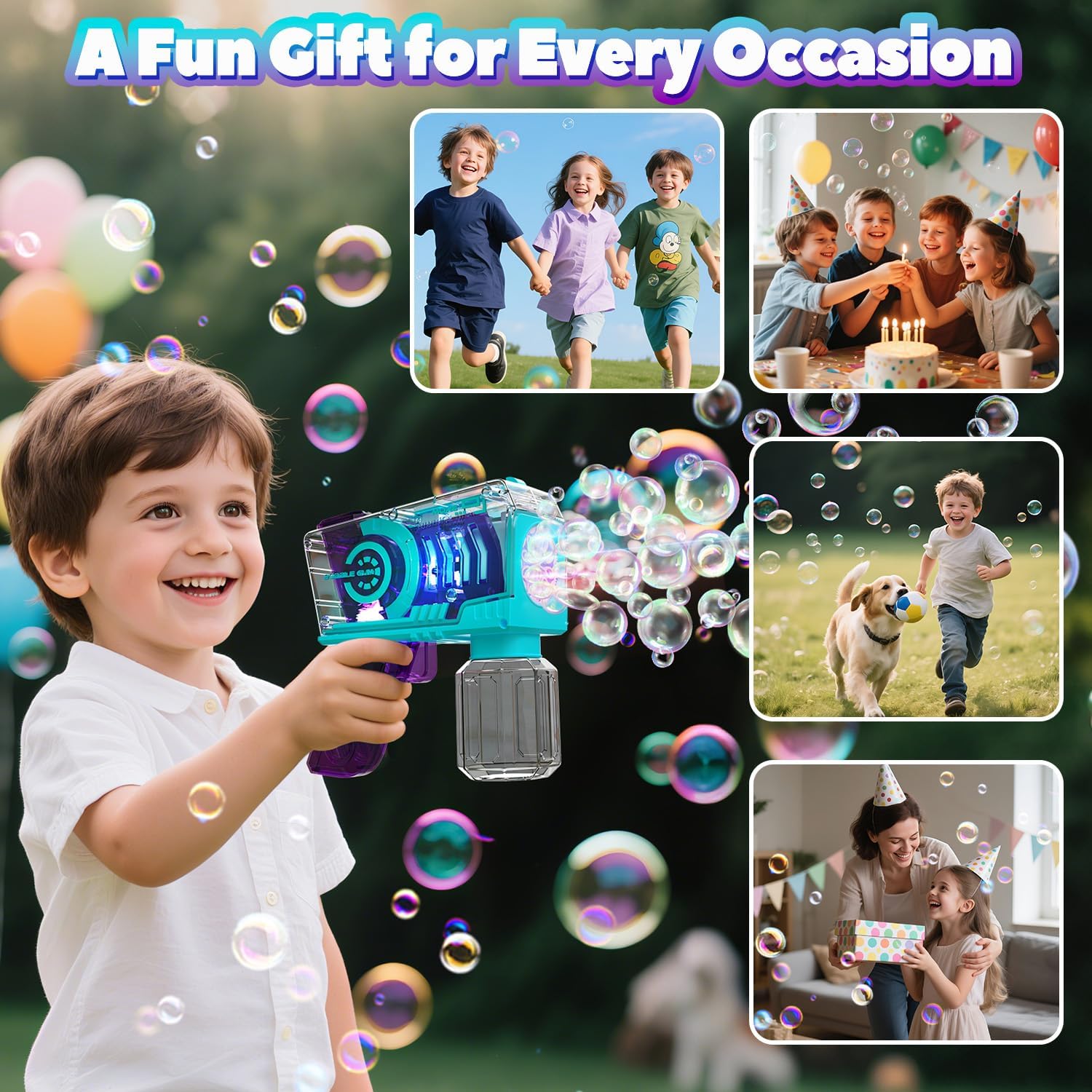 Thumbnail 6 de EagleStone Kids Bubble Gun 2 Pack with LED Lights and 10-Hole Blaster Wands