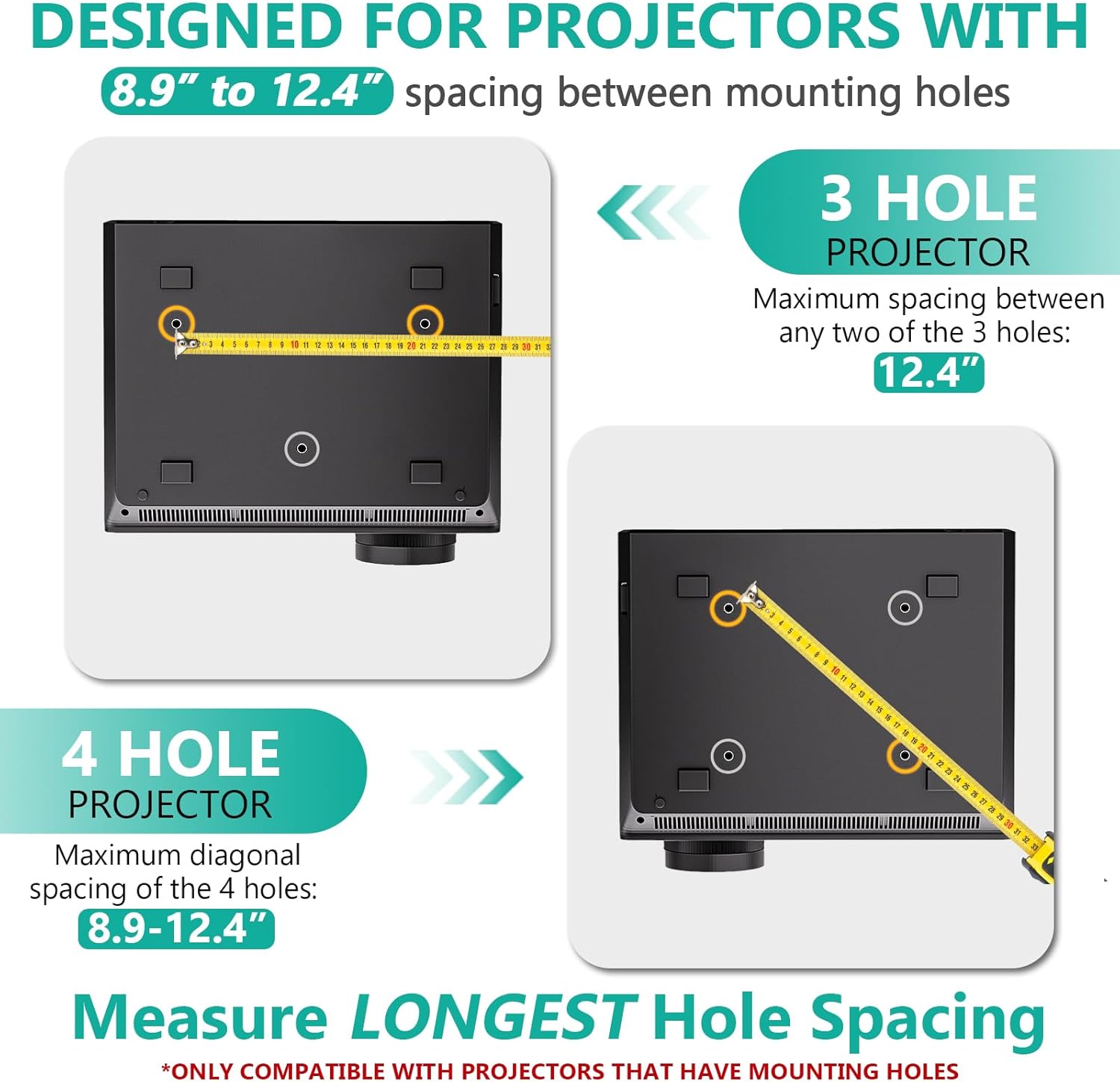 Detalle de WALI PM-003-W projector mount bracket