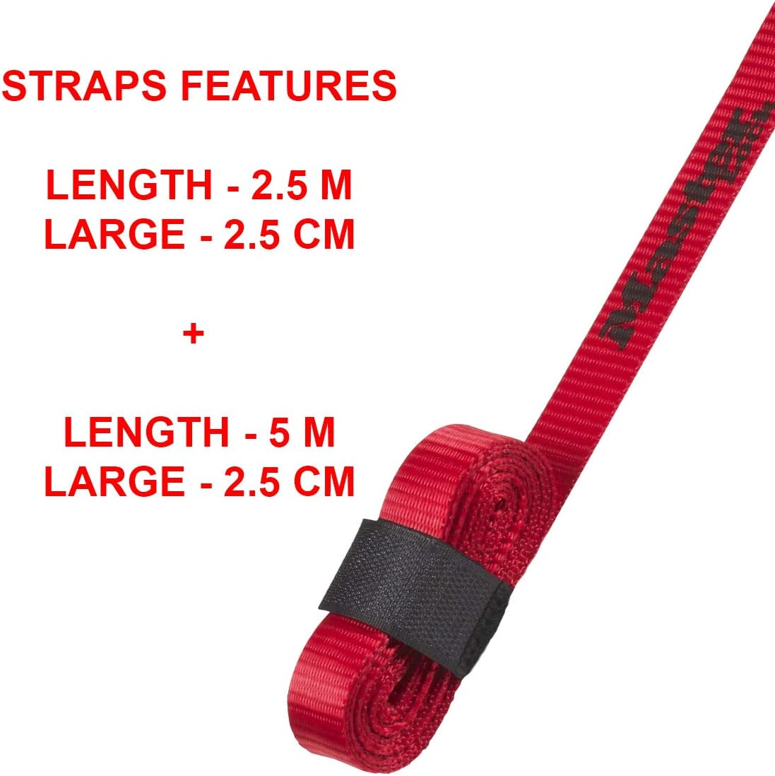 Thumbnail 3 de Master Lock 3126EURDAT: 2 sangles avec boucle et poignée de portage, rouge (2,50 m + 5,5 m) – 40 kg