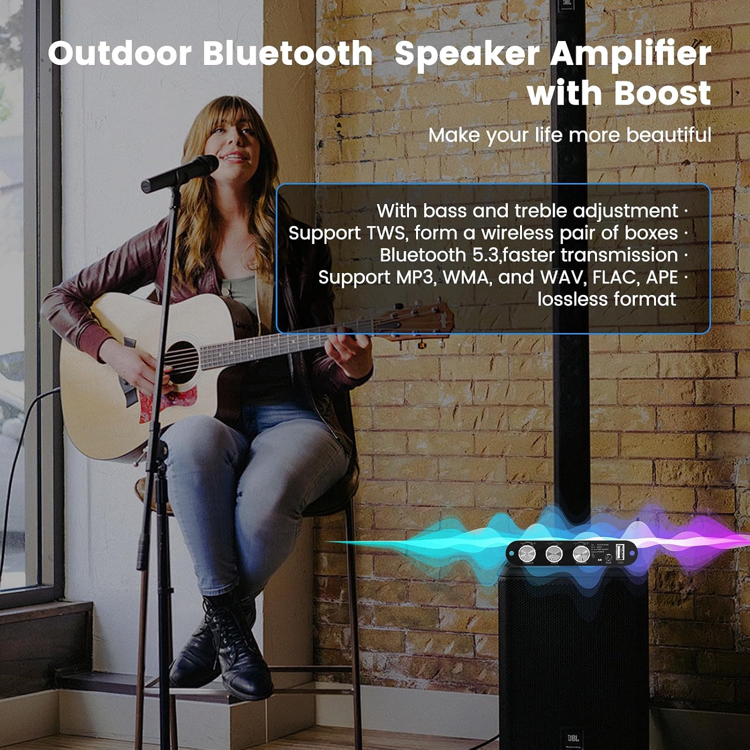 Detalle de ZHITING ZK-1001U mono-versterker, Bluetooth 5.3, TWS en 100 W