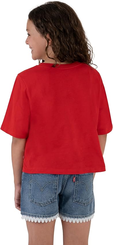 Detalle 2 de Levi's Lvg Top Corto Niñas Rojo Brillante 🌟