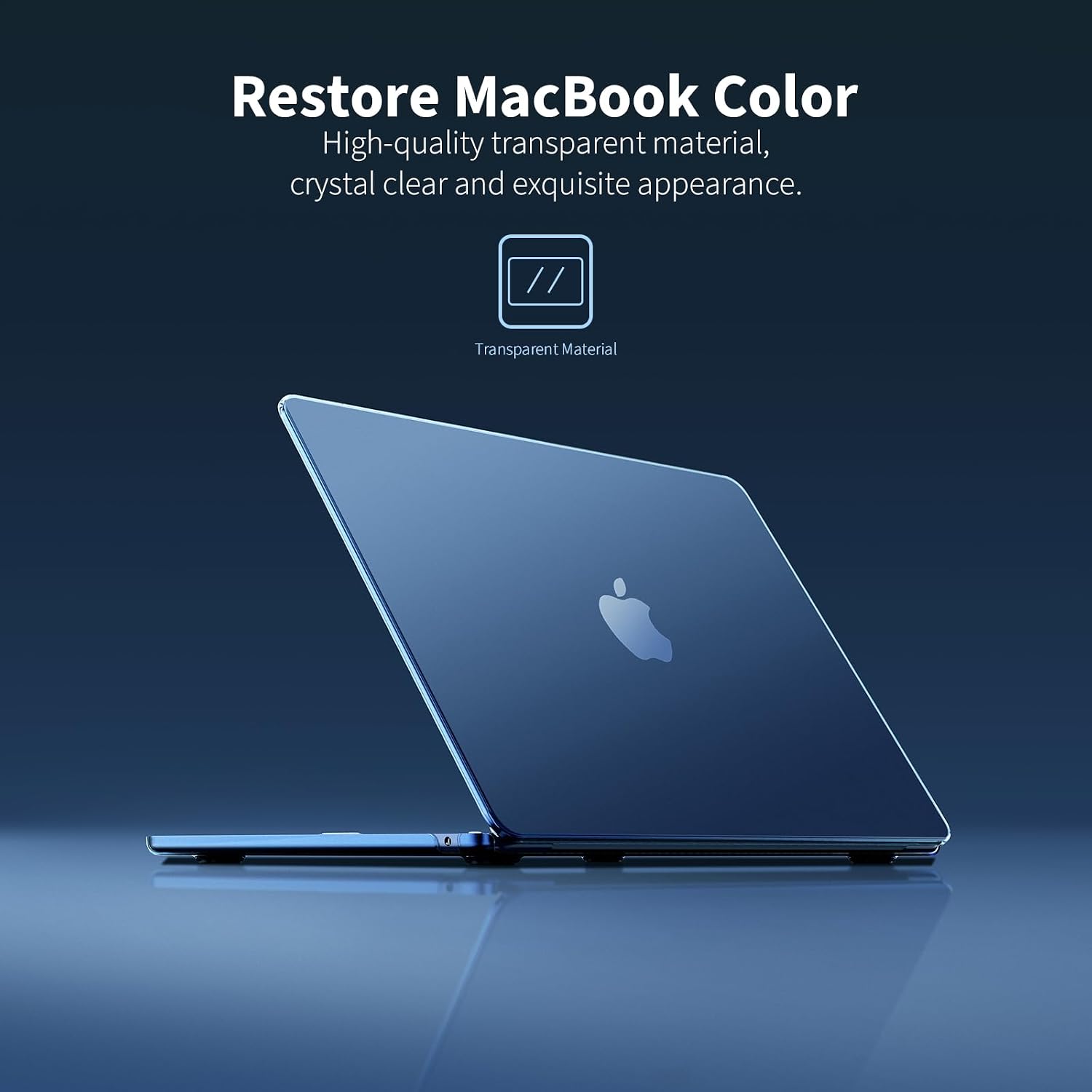 Detalle de EooCoo Cover in plastica rigida trasparente compatibile con MacBook Air 13,6" 2022-2026 (A2681/A3113/A3240/A3449)