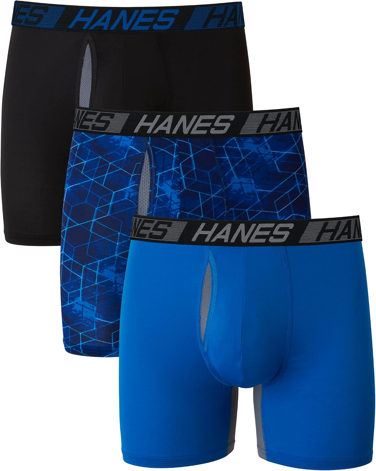 Detalle de Hanes UFSBA4 Men's Boxer Briefs, 3-Pack with Total Support Pouch