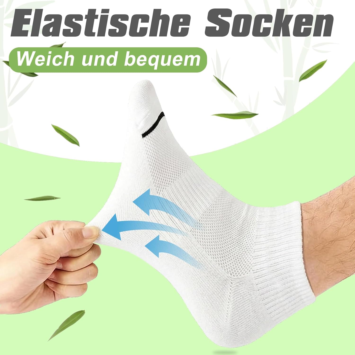 Thumbnail 3 de Quoboquo Chaussettes en bambou pour homme — noire, respirantes et anti-odeur (39–42 / 43–46) — pack 6