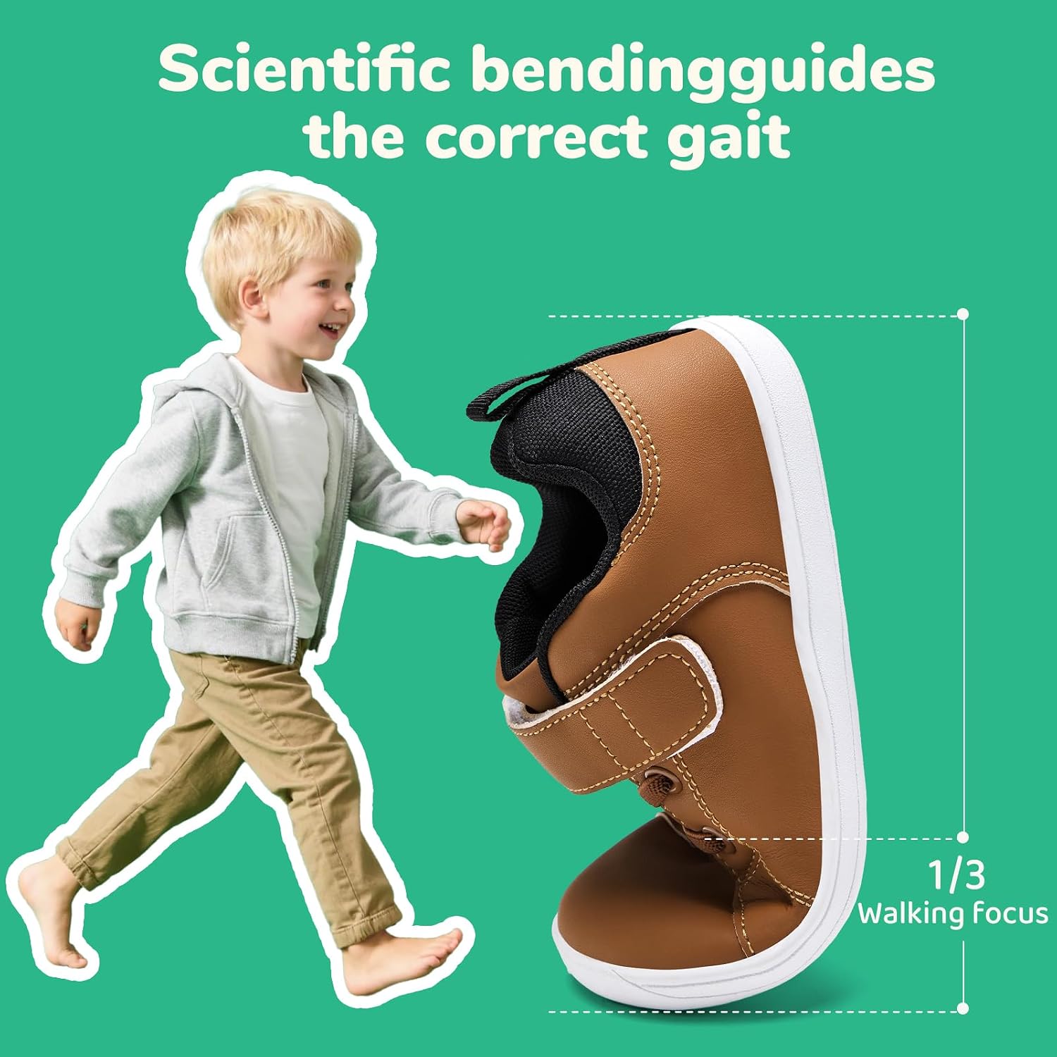Detalle de IceUnicorn Kinder Barfußschuhe – minimalistische Baby-Sneaker mit Zehenfreiheit für Kita & Kindergarten