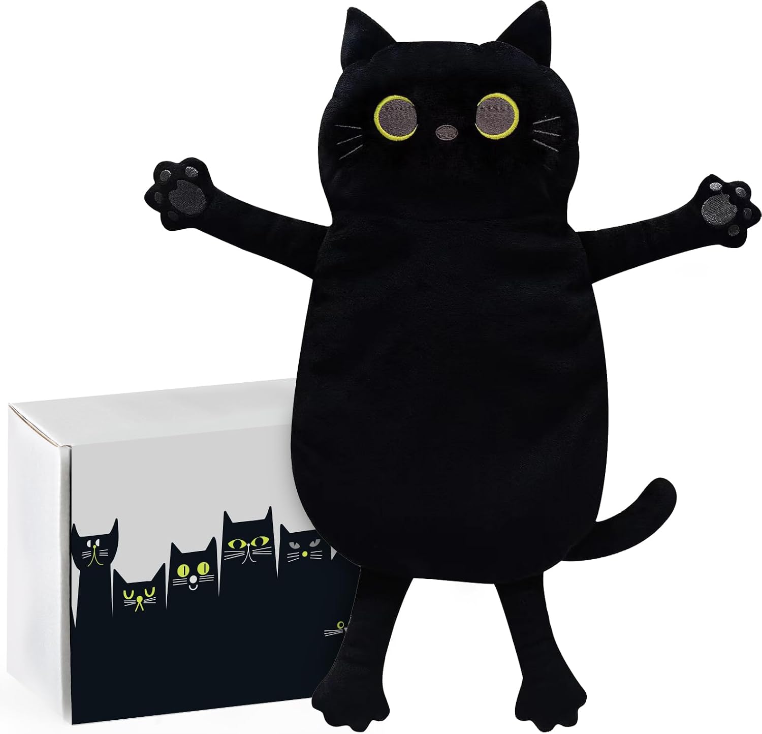 Detalle de Cuckool 21 x 12-Inch Black Cat Microwavable Heating Pad with Washable Cover