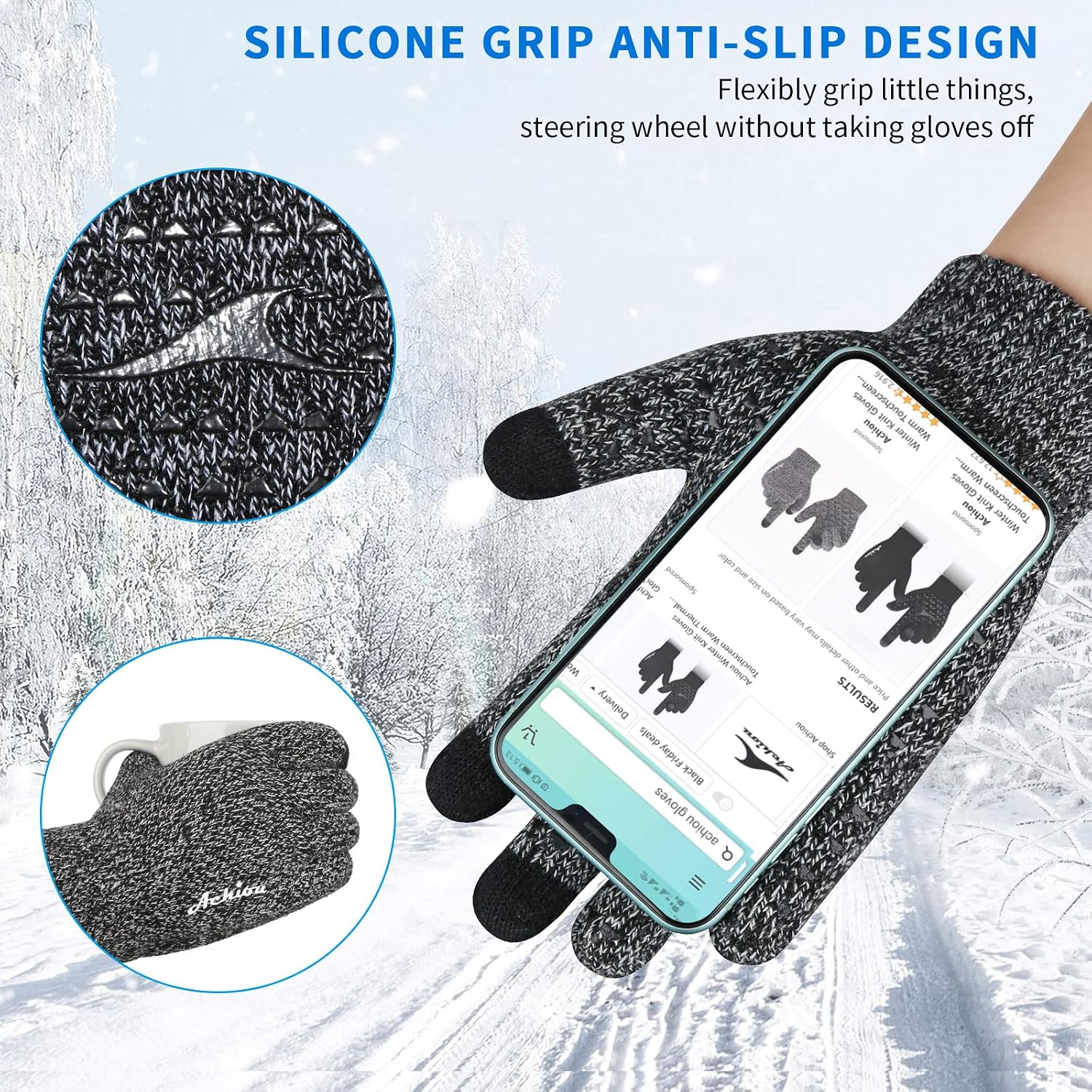 Thumbnail 2 de Achiou Winter Gloves touchscreen