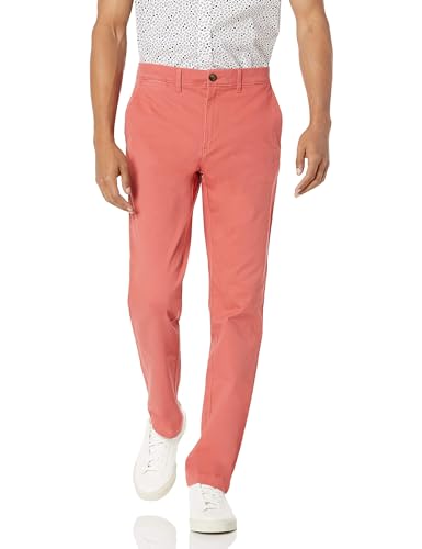 Detalle de Amazon Essentials Pantalon Chino Décontracté Homme – Coupe Slim, Rouge Framboise, 34W/34L