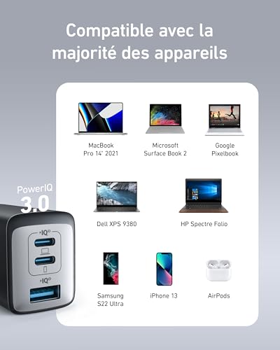 Thumbnail 6 de Anker Chargeur USB C Nano II 65W, Station 3 Ports — compact et puissant
