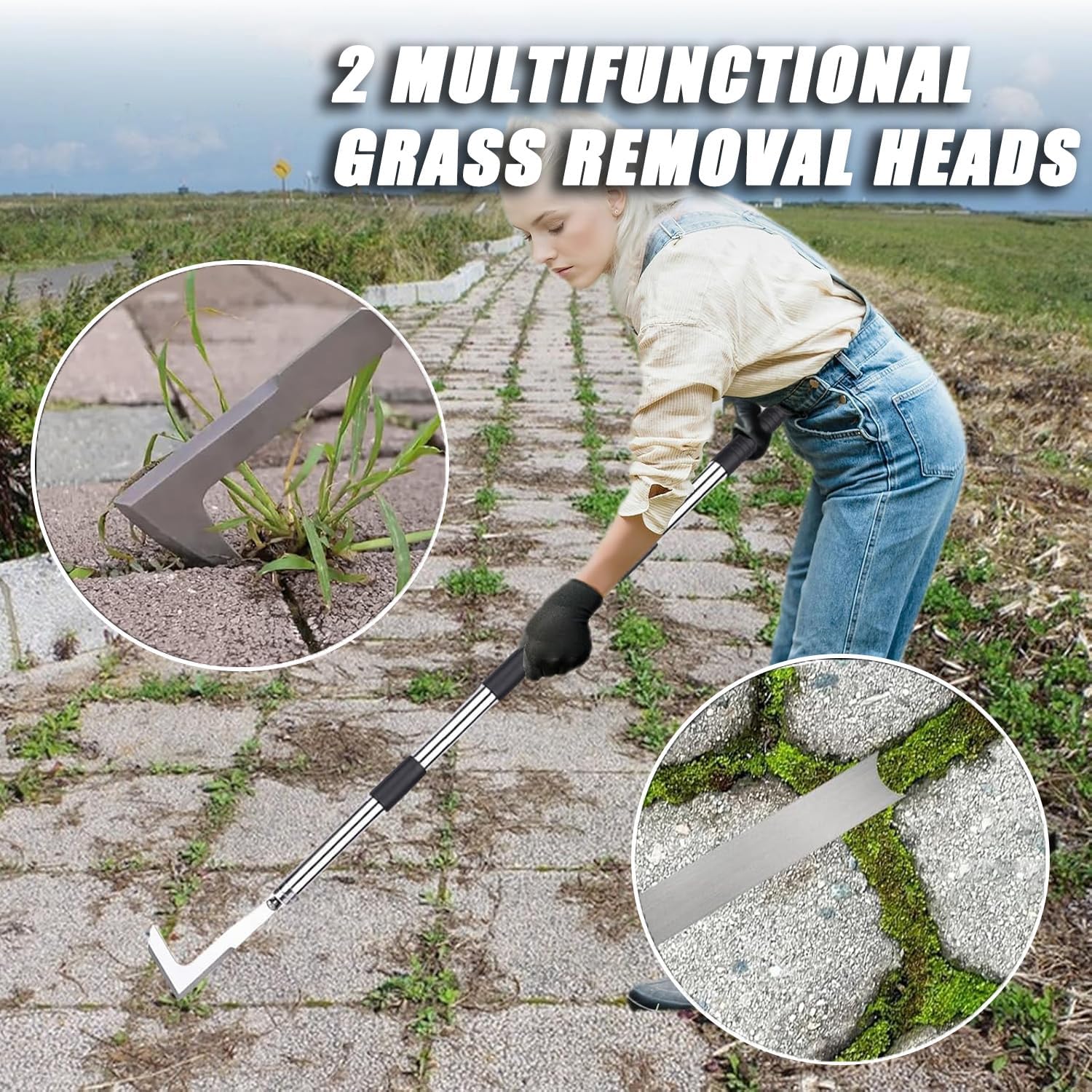 Detalle 2 de 60" Patio weed remover tool with long handle