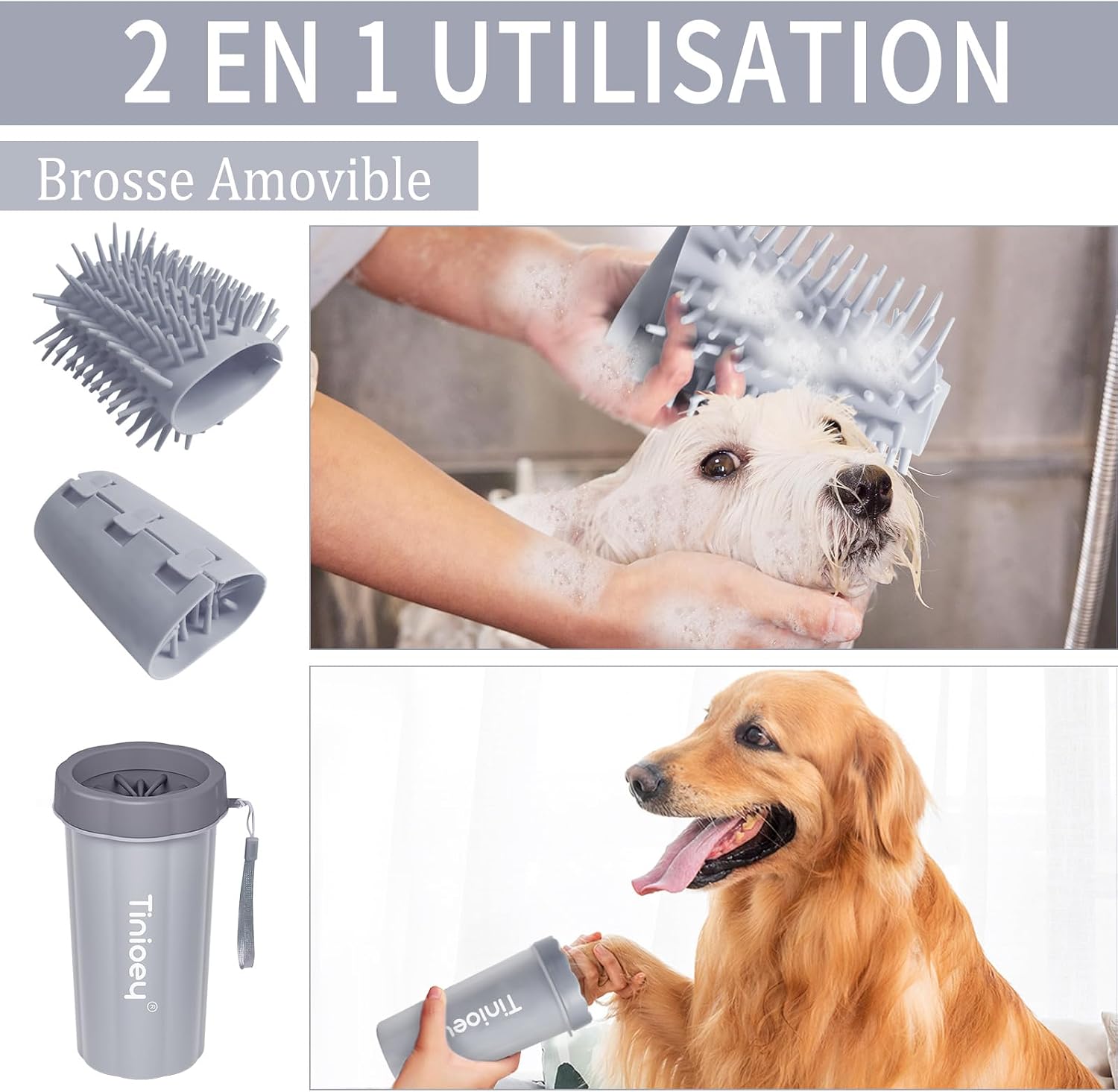 Thumbnail 6 de Tinioey Nettoyeur Pattes Grand Chien 3 Serviettes