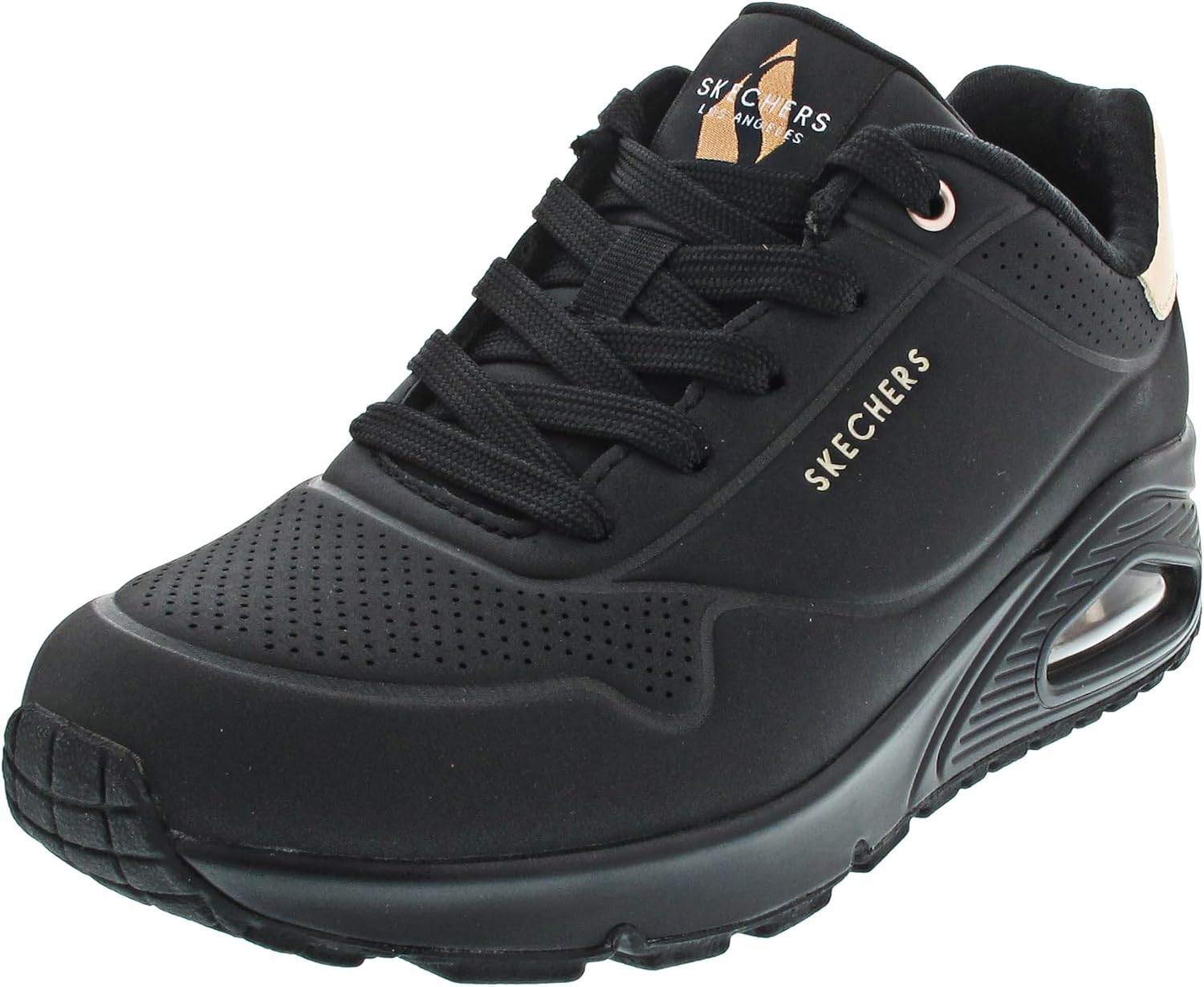 Detalle 2 de Skechers Femme Uno Golden Air Trainers – Golden Duraleather et Mesh, 40 EU
