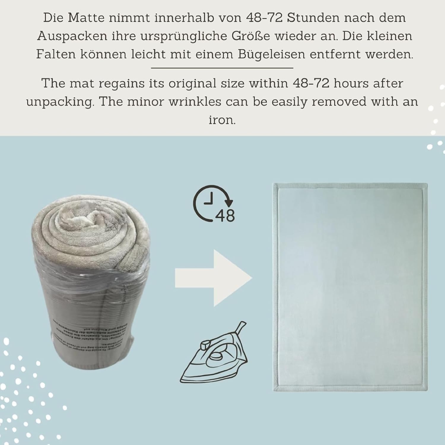 Thumbnail 5 de Wolkenweiche Spielmatte Baby 200x150x2,5 cm grün – Memory-Schaum, rutschfeste Unterseite