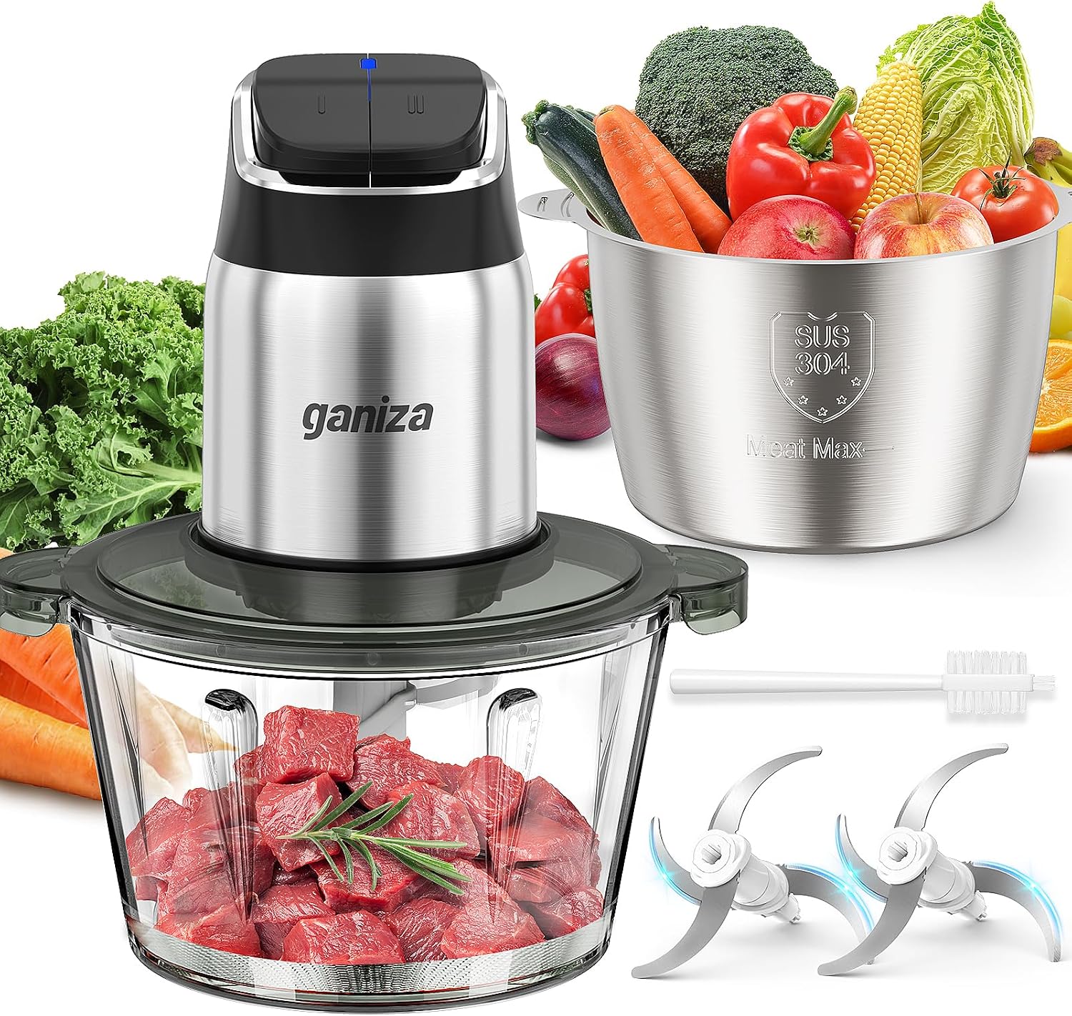 Detalle de Ganiza Food Processor with 8-Cup Bowls