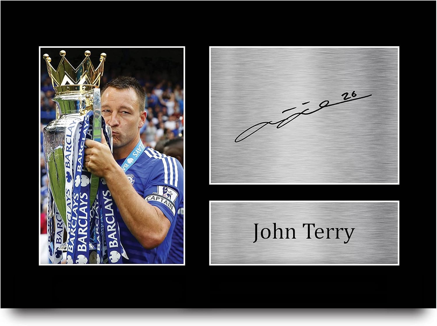 Thumbnail 2 de John Terry Chelsea Signed Photo – A4 Portrait Print in Black Mount