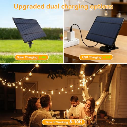 Thumbnail 2 de Hopexy 15M Solar Festoon Lights Outdoor with 20+1 G40 Bulbs