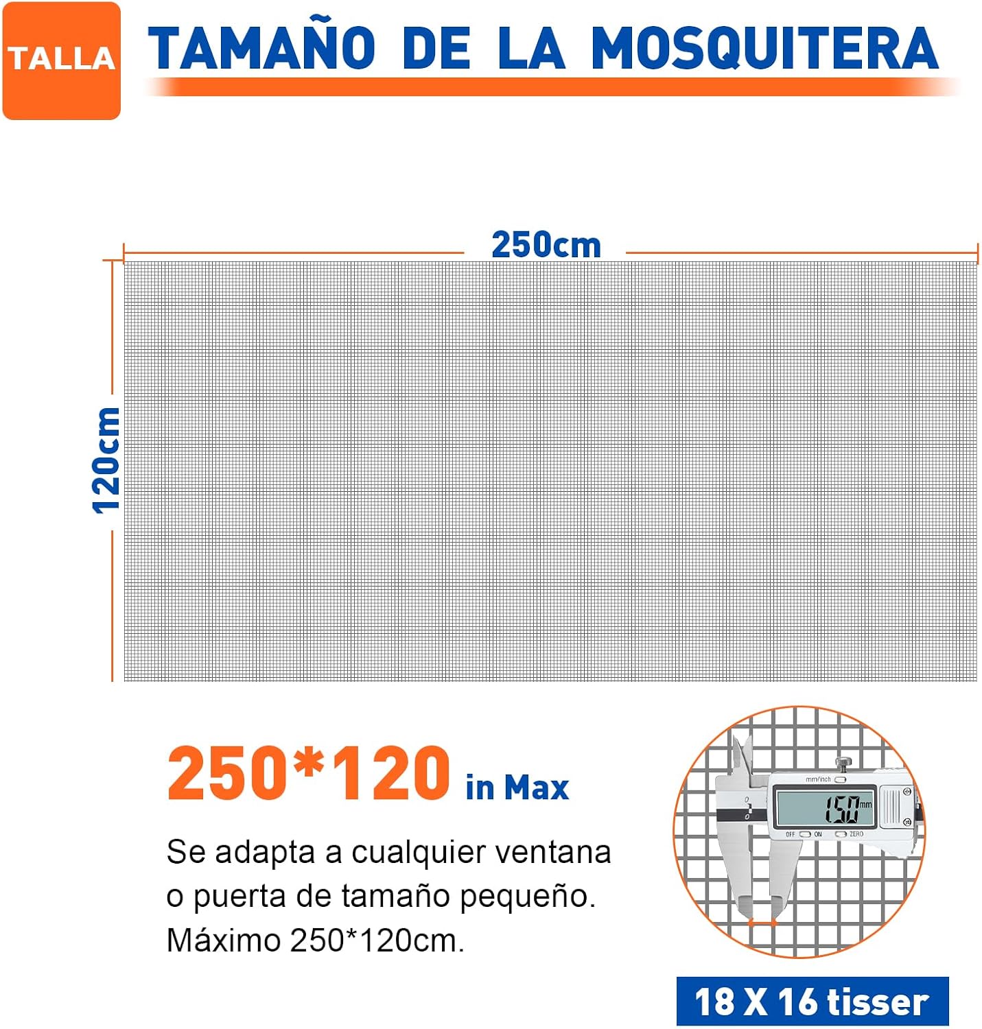 Thumbnail 3 de HOFUDON Tela Mosquitera Mejorada 120 x 250 cm en Fibra de Vidrio