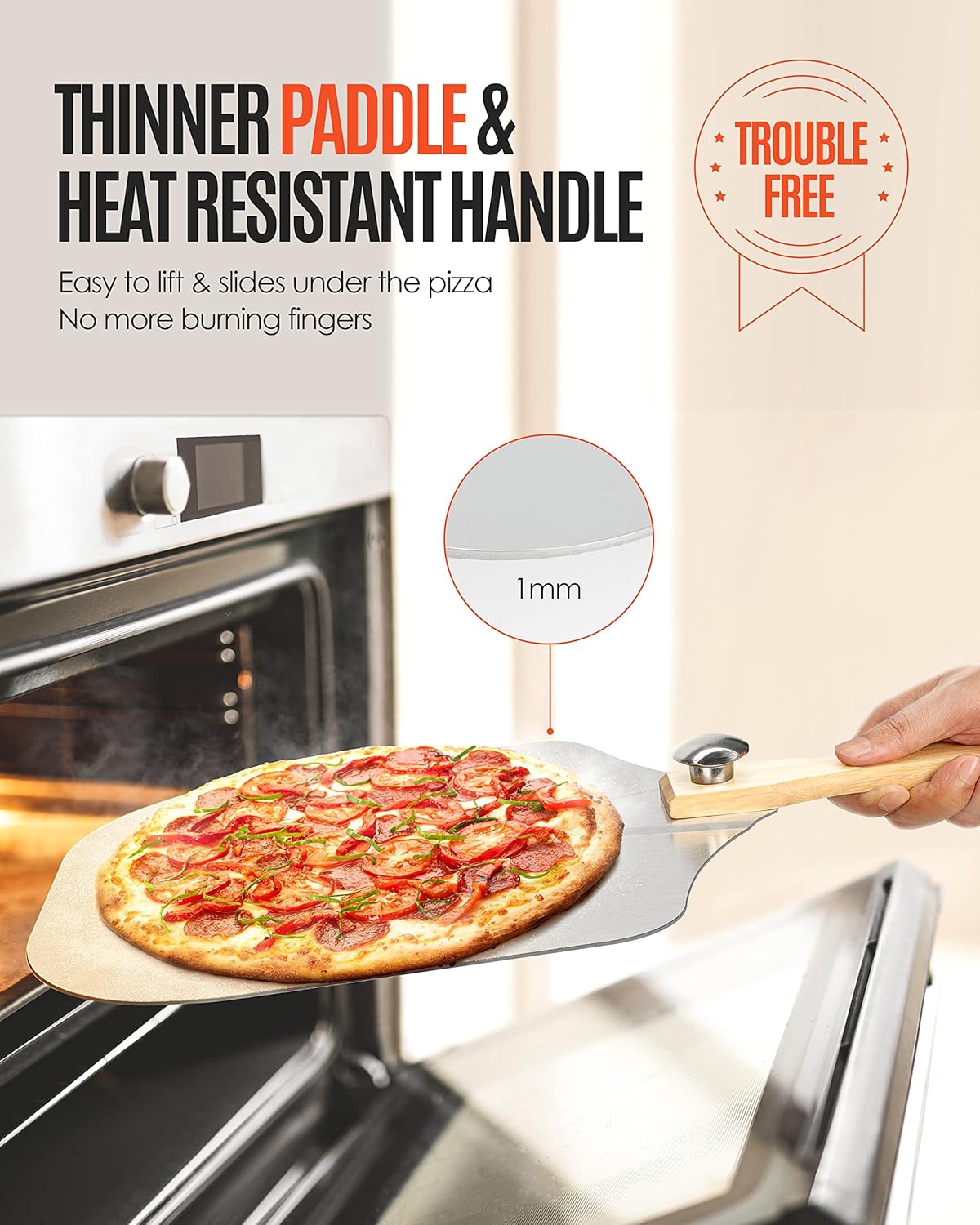 Thumbnail 1 de Mooues 12" Aluminum Pizza Peel for Oven 🍕
