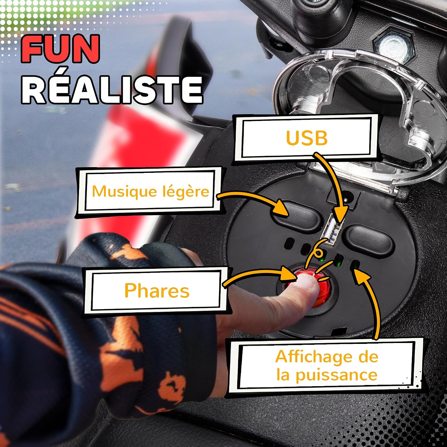 Thumbnail 4 de AIYAPLAY Moto électrique Enfants 12V 6 km/h