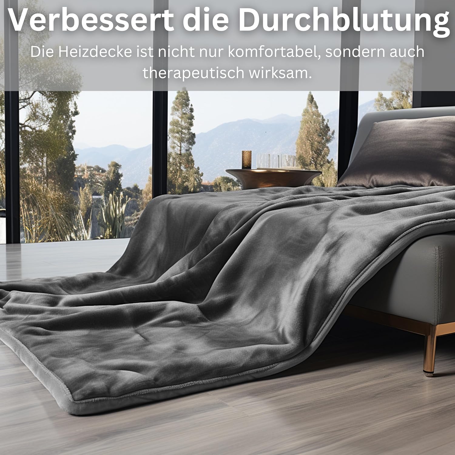 Detalle de Steinborg Heizdecke 180x130 cm mit Abschaltautomatik – Wärmedecke für Bett und Sofa