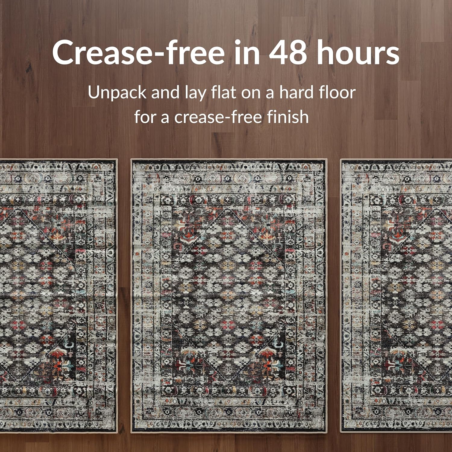 Thumbnail 4 de artyrugs Artyrugs Machine Washable Rug 200x290cm in Opal Charcoal (75% Recycled Cotton, Short Pile)