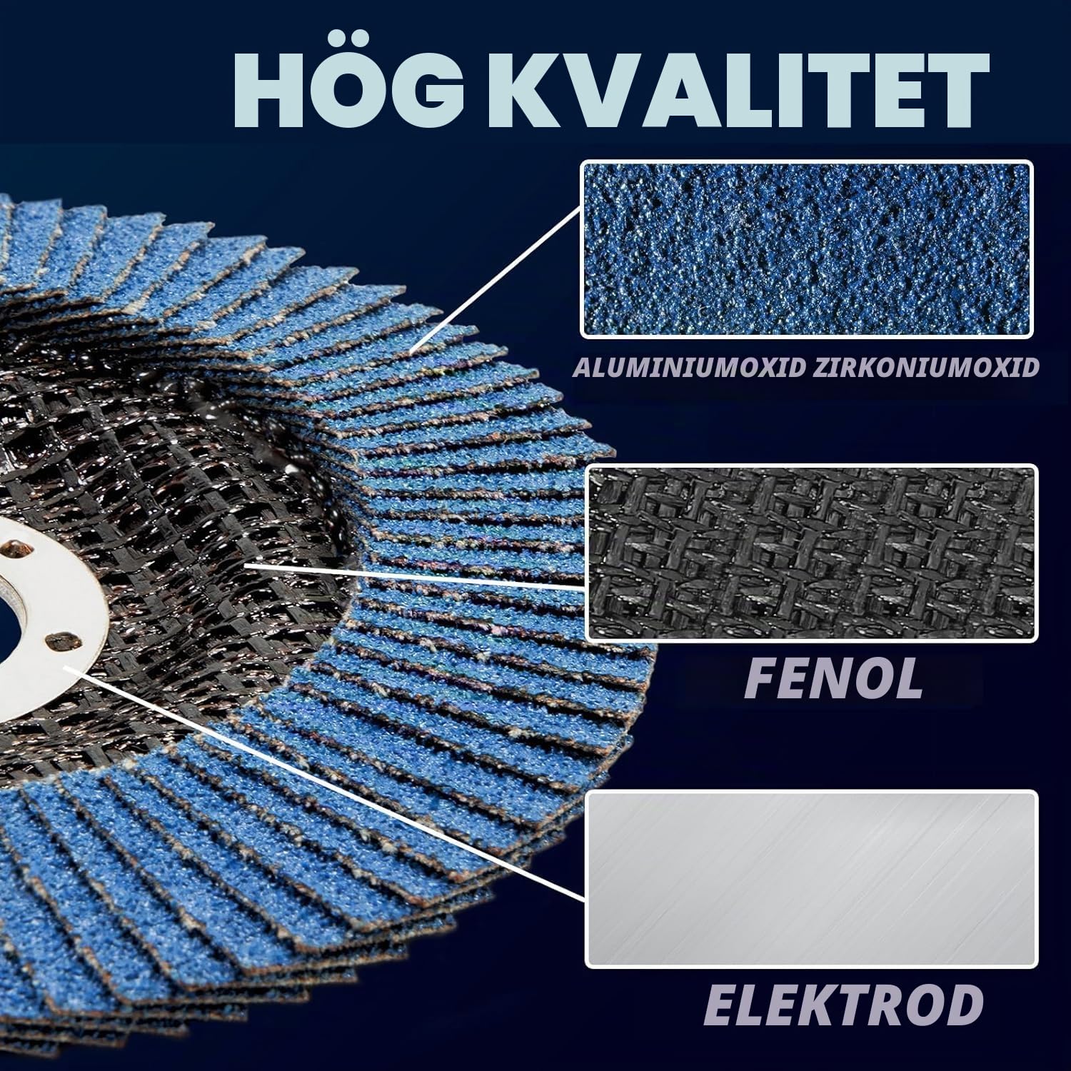 Detalle 2 de vuwo 125 80 klaffslipskivor, 115 mm, korn 60 i zirkoniumoxid
