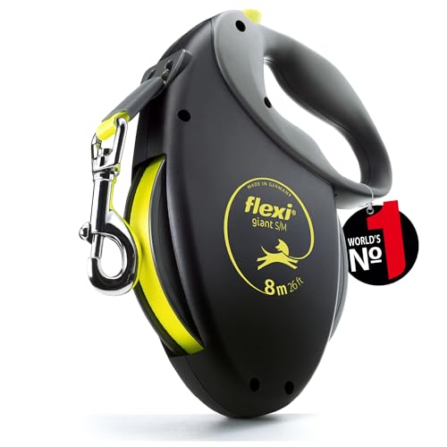 Detalle de flexi Giant S/M Hundeleine Roll-Länge 8 m – schwarz/neon-gelb