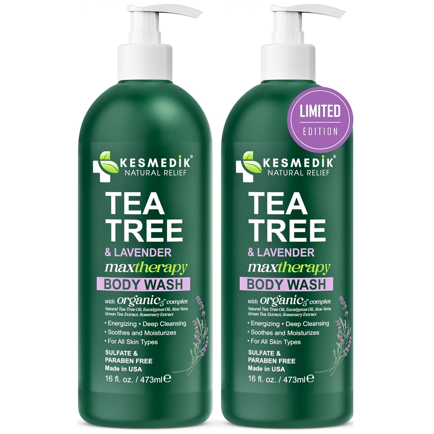Thumbnail 6 de KESMEDIK Tea Tree & Lavender Body Wash (MaxTherapy) — Antifungal Defense & Itchy Skin Relief, 2-Pack (Limited Edition)