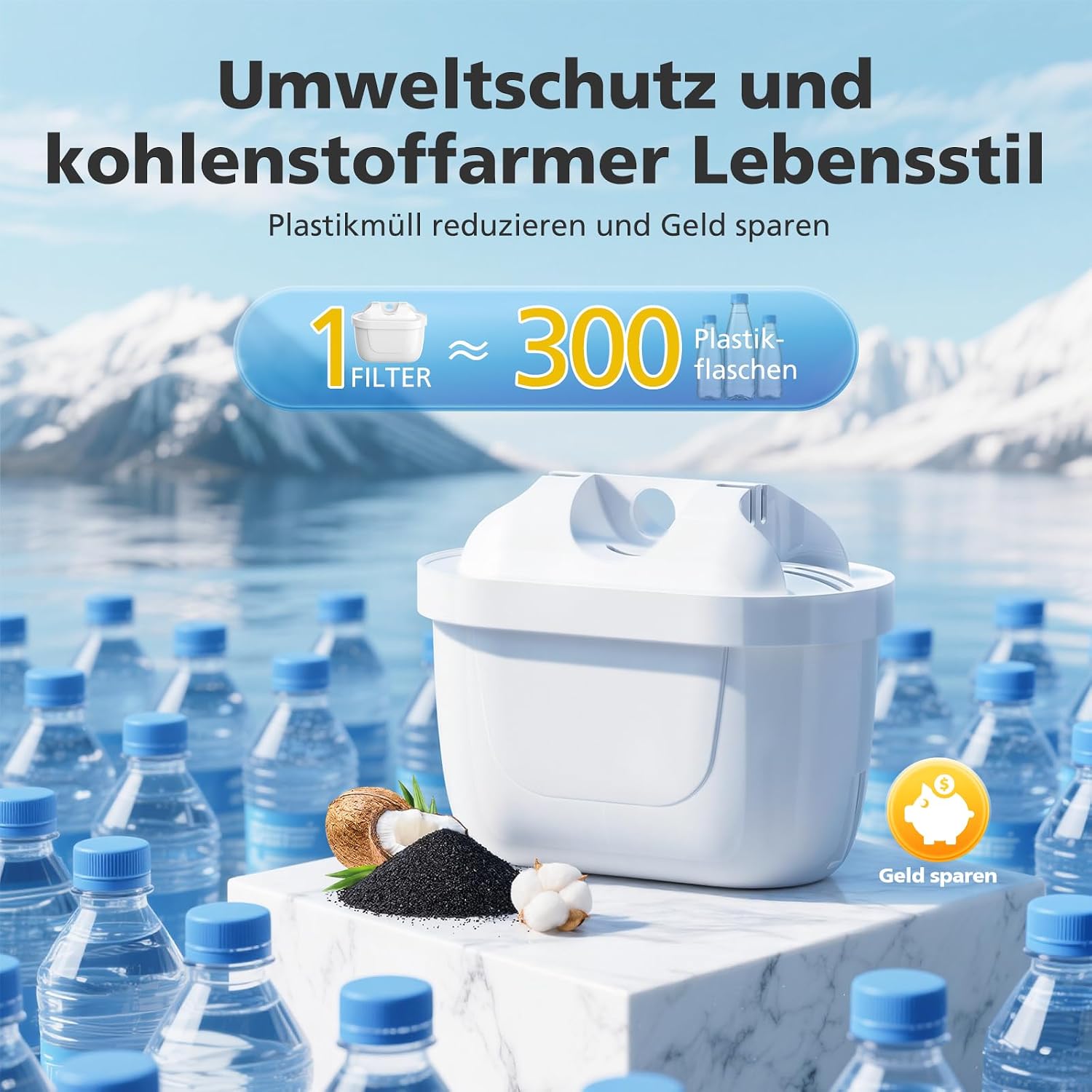 Detalle de VILLAPOOL 12er Pack Wasserfilterkartuschen – kompatibel mit Brita Maxtra+/Marella/Style & Co.