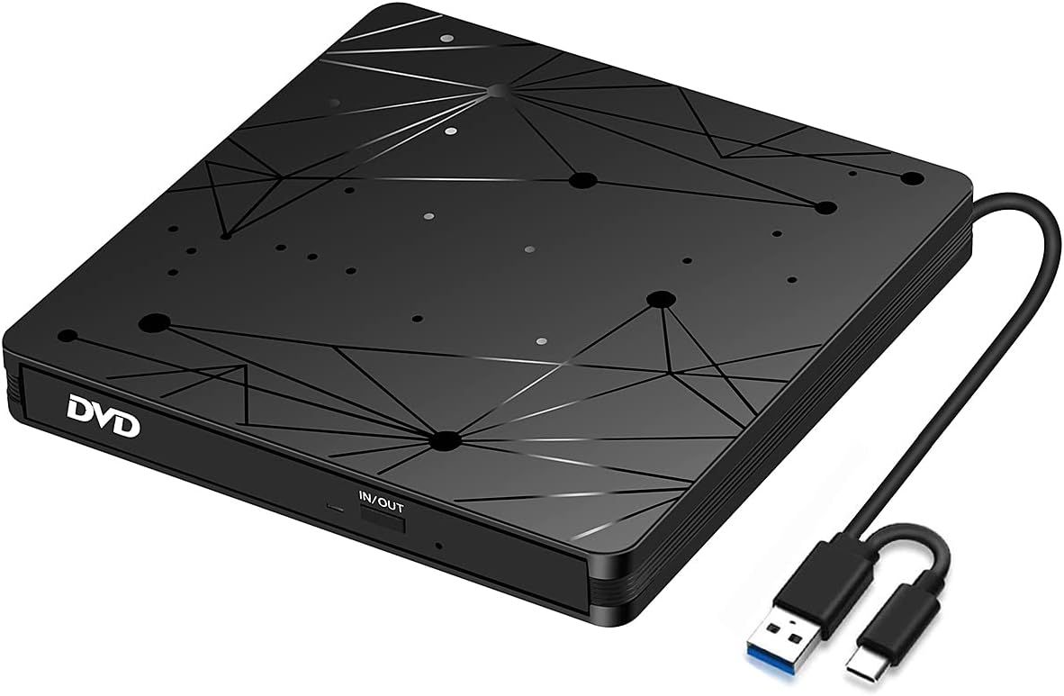 Detalle de LMEN Externes CD/DVD-Laufwerk USB 3.0 – Tragbares CD-ROM/DVD-Laufwerk für Laptop & PC