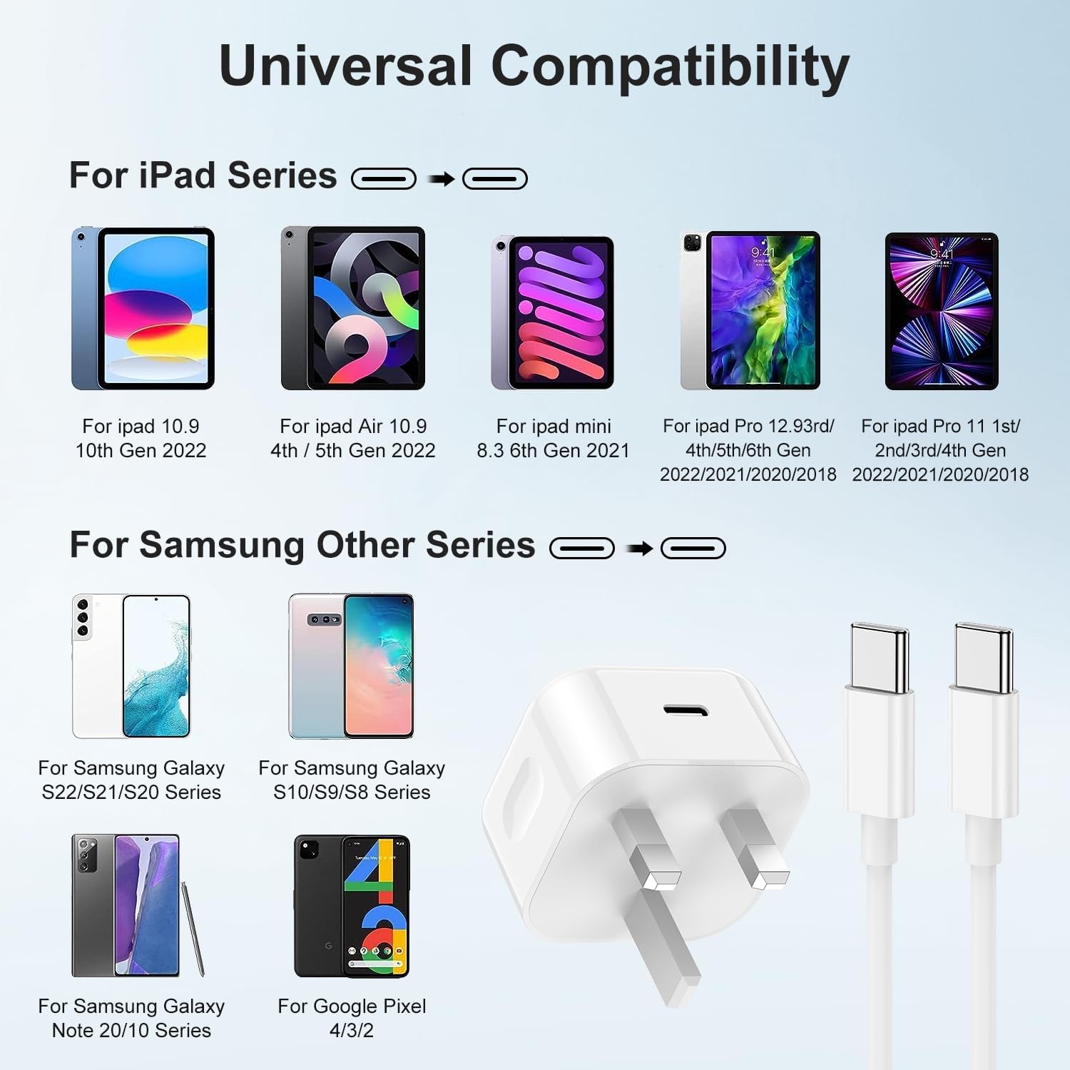 Thumbnail 5 de 2Pack iPhone 15/16/17 Charger USB‑C to USB‑C Cable & Apple Fast Charge Plug