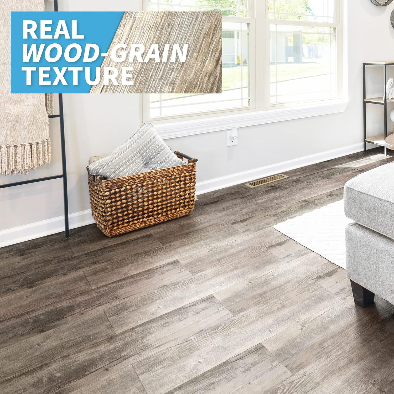 Thumbnail 2 de Art3d A43204 Peel-and-Stick Floor Tiles, Old Wood Look, 36-Pack