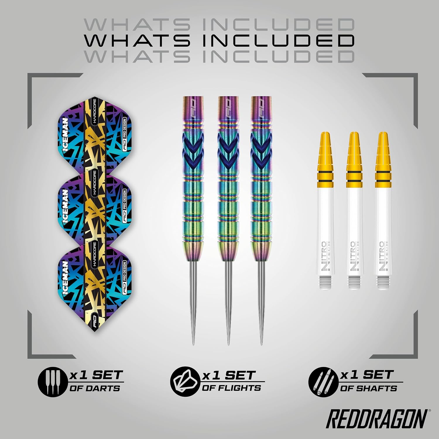 Thumbnail 1 de RED DRAGON Gerwyn Price Iceman Ionic 21g Darts Set – 90% Tungsten