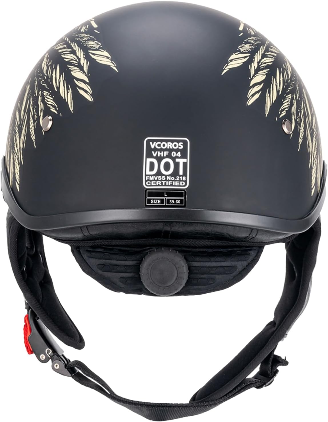 Thumbnail 3 de VCOROS VHF04 Half Helmet: Retro Open Face with Sun Visor, DOT Certified