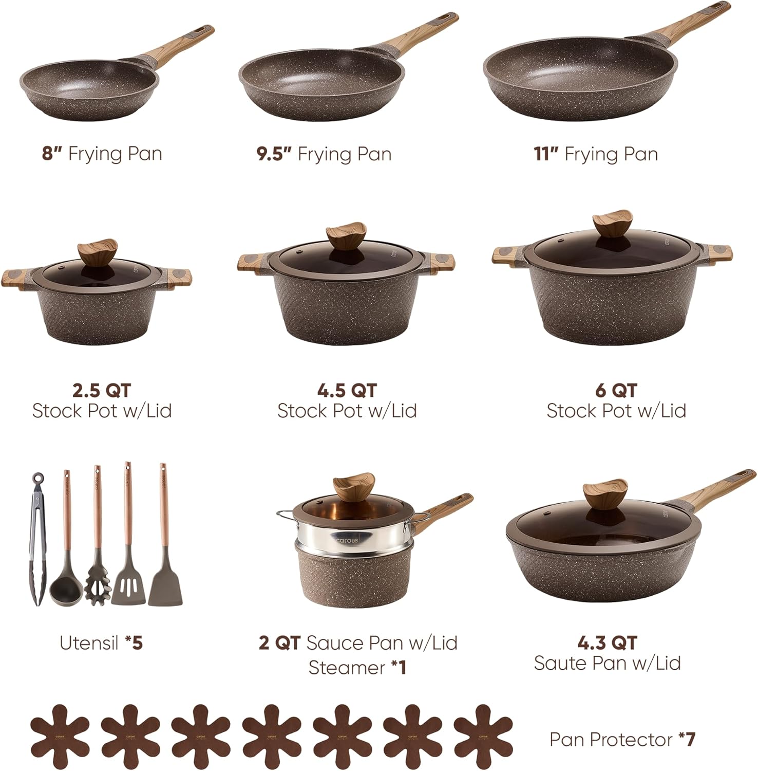 Thumbnail 1 de CAROTE 26PCS Nonstick Cookware Set