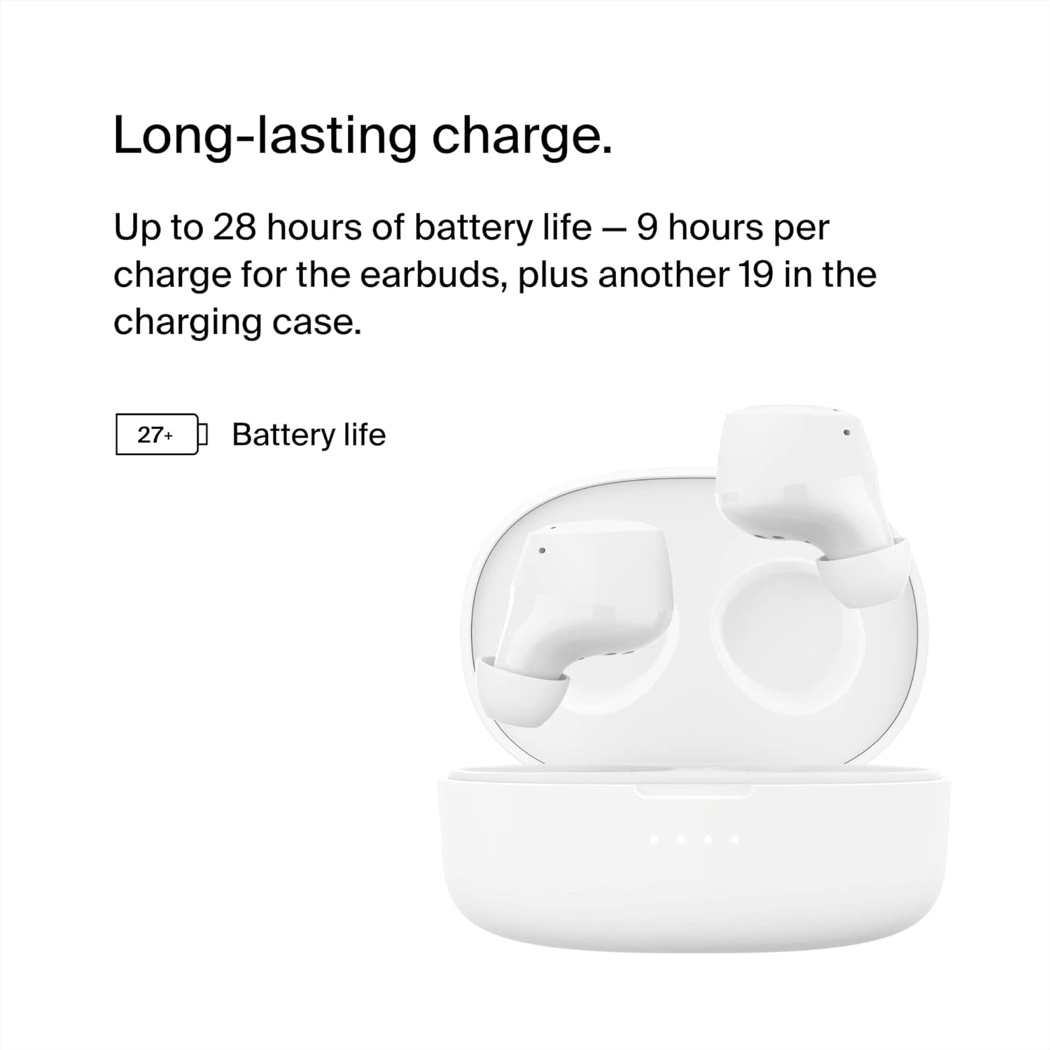 Detalle de Belkin SoundForm Bolt True Wireless Earbuds with up to 28H battery life and Mono Mode