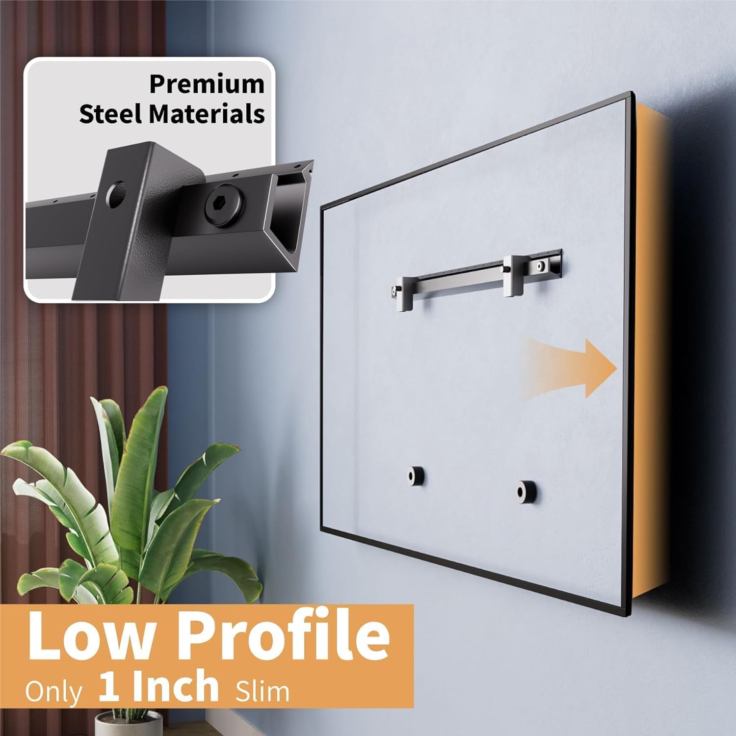 Thumbnail 1 de AENTGIU 2-Set Studless Drywall TV Wall Mount for 32–75 inch TVs (No Drill, No Anchors) Heavy-Duty Aluminum Alloy