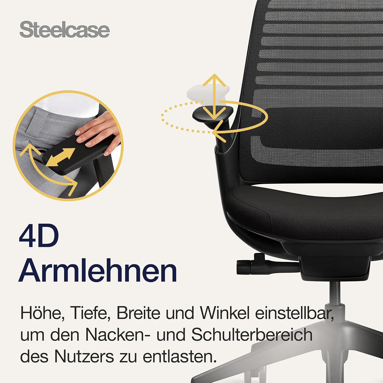 Thumbnail 4 de Steelcase Series 1 Ergonomischer Bürostuhl Onyx Schwarz