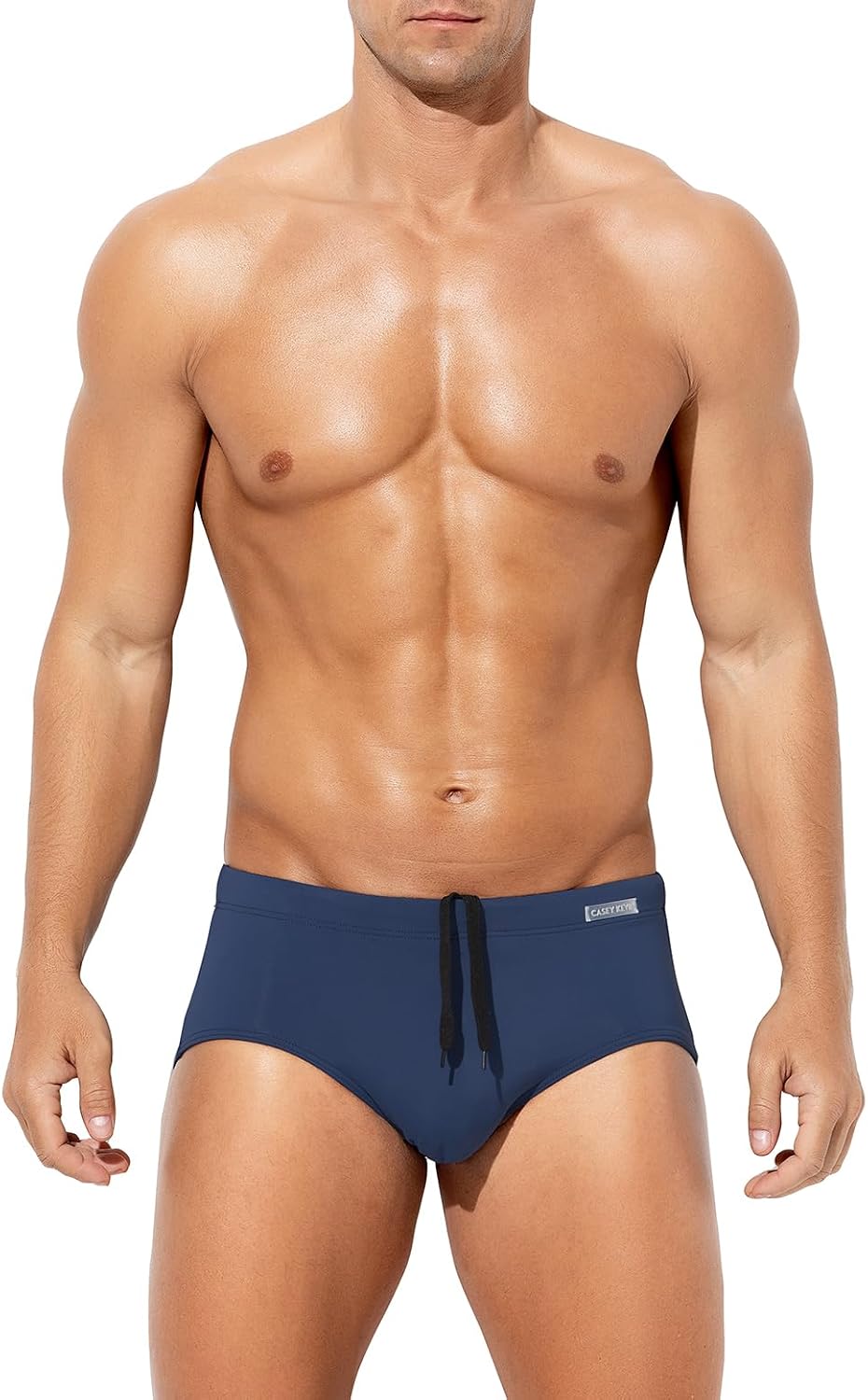 Thumbnail 6 de Casey Kevin Men's Solid Swim Briefs with Elastic Drawstring – Quick-Dry Beach Swimwear