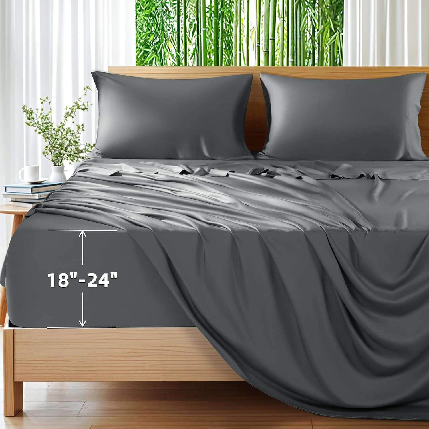 Detalle de Shilucheng Bamboo-Derived Rayon Sheets, Queen