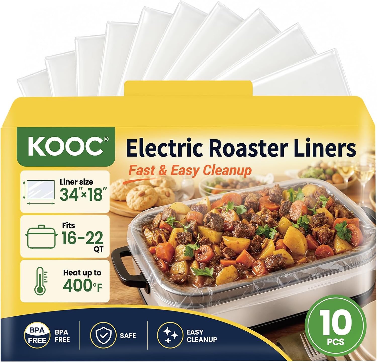 Detalle de KOOC Electric Roaster Liners, 18" x 34
