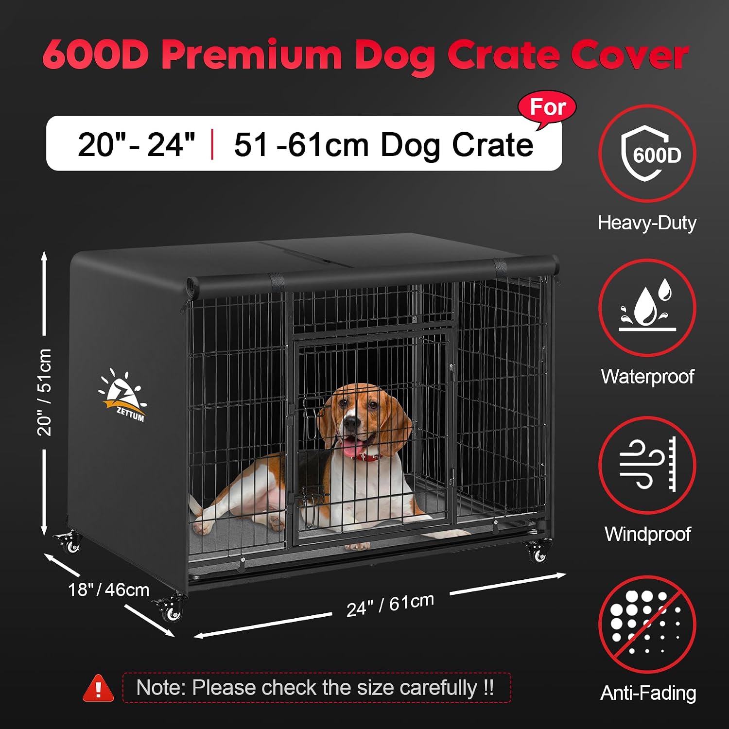 Thumbnail 1 de Zettum 24 Inch Dog Crate Cover
