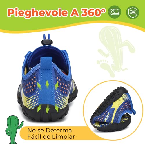 Thumbnail 5 de SAGUARO Niños Barefoot Zapatillas Minimalistas para Niña – Azul, Talla Gr.33