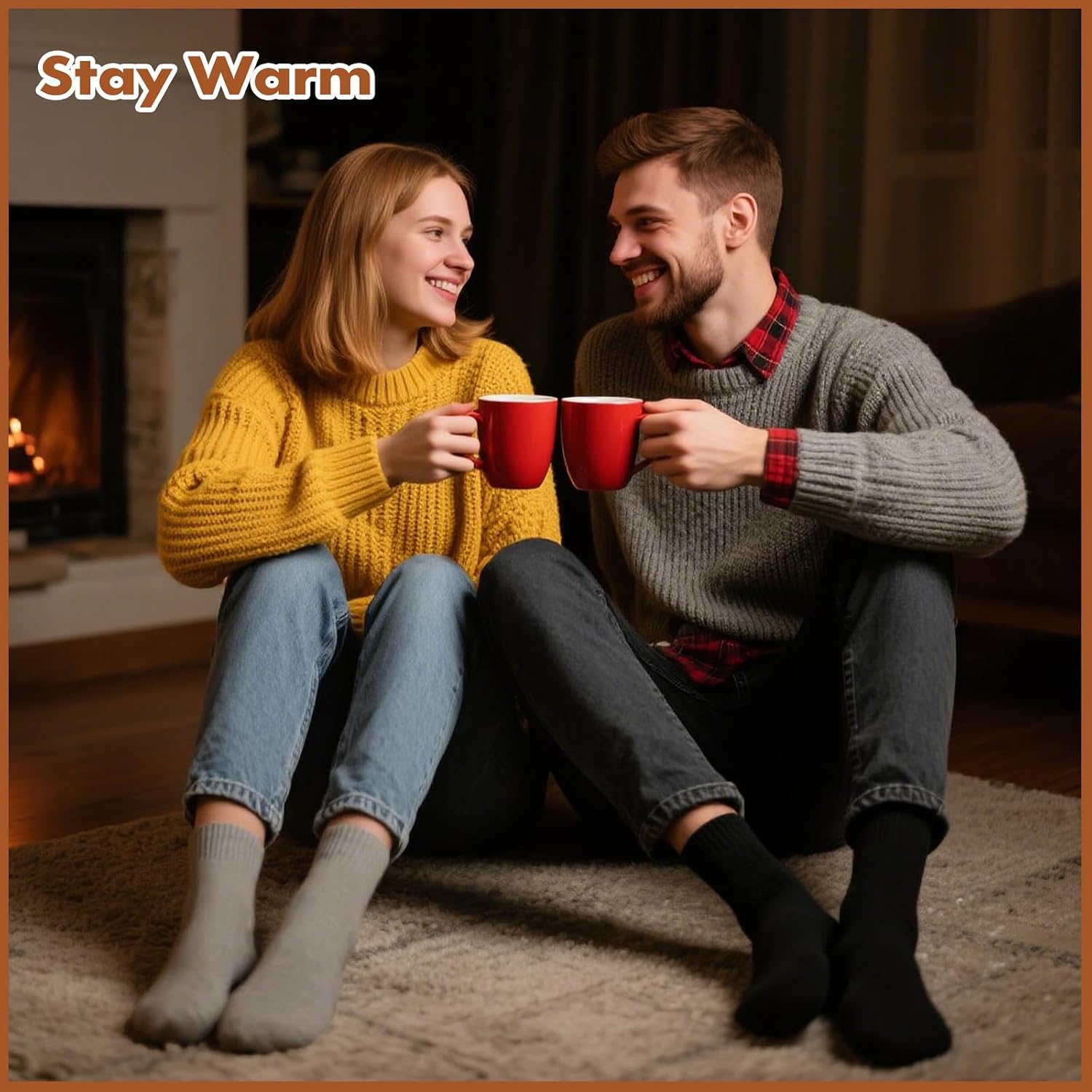 Thumbnail 2 de Stoeury thermosokken, 2 paar ABS-wol, dik en antislip voor de winter