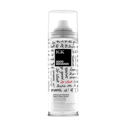 Detalle de IGK Good Behavior Spirulina Protein Smoothing Spray: Heat Protectant for Frizz Control